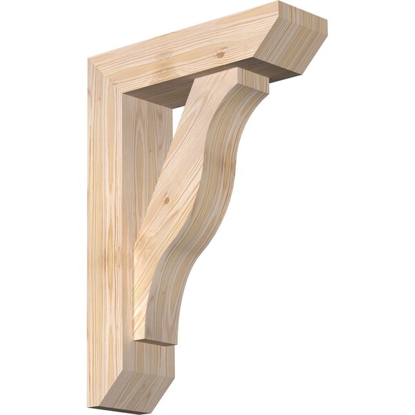 Ekena Millwork Funston Slat Smooth Bracket w/ Offset Brace, Douglas Fir, 5 1/2"W x 18"D x 26"H BKT0604X18X26FST06SDF - main